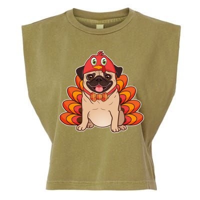 Thanksgiving Turkey Pug Garment-Dyed Women's Muscle Tee