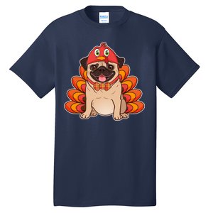 Thanksgiving Turkey Pug Tall T-Shirt