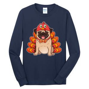 Thanksgiving Turkey Pug Tall Long Sleeve T-Shirt