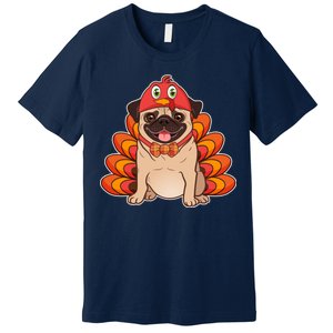 Thanksgiving Turkey Pug Premium T-Shirt