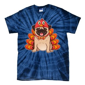 Thanksgiving Turkey Pug Tie-Dye T-Shirt