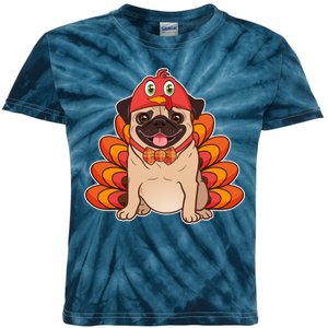 Thanksgiving Turkey Pug Kids Tie-Dye T-Shirt