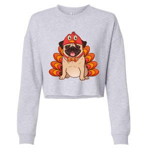 Thanksgiving Turkey Pug Cropped Pullover Crew