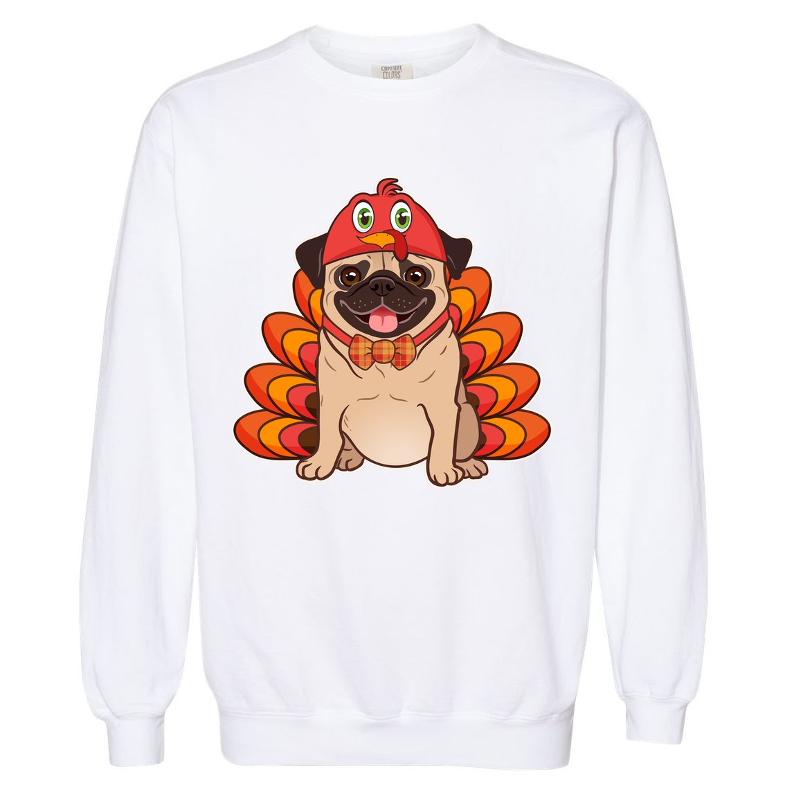Thanksgiving Turkey Pug Garment-Dyed Sweatshirt