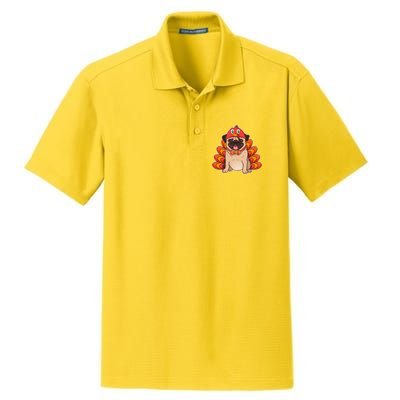 Thanksgiving Turkey Pug Dry Zone Grid Polo