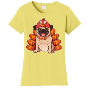 Thanksgiving Turkey Pug Women's T-Shirt