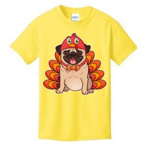 Thanksgiving Turkey Pug Kids T-Shirt