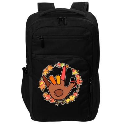 Thanksgiving Turkey Sign Language I Love You Impact Tech Backpack