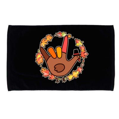 Thanksgiving Turkey Sign Language I Love You Microfiber Hand Towel