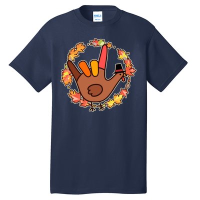 Thanksgiving Turkey Sign Language I Love You Tall T-Shirt