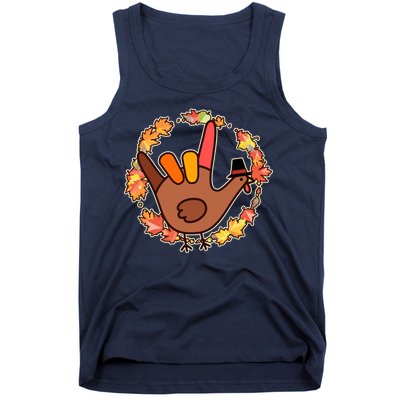 Thanksgiving Turkey Sign Language I Love You Tank Top