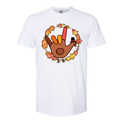 Thanksgiving Turkey Sign Language I Love You Softstyle CVC T-Shirt