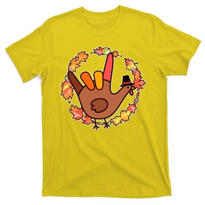 Thanksgiving Turkey Sign Language I Love You T-Shirt