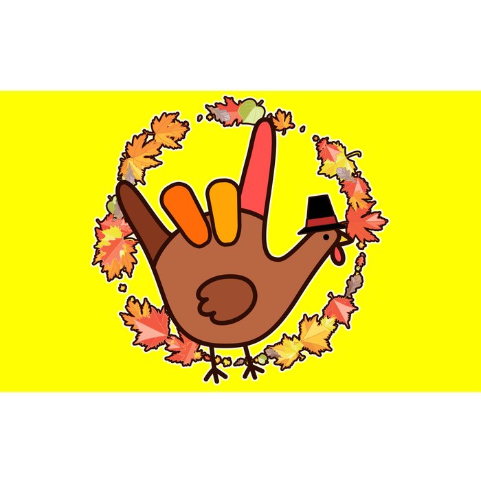 Thanksgiving Turkey Sign Language I Love You Bumper Sticker