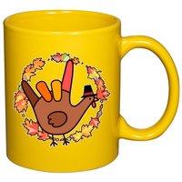 Thanksgiving Turkey Sign Language I Love You 11oz C Handle Ceramic Mug