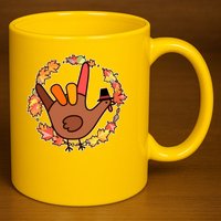 Thanksgiving Turkey Sign Language I Love You 11oz C Handle Ceramic Mug