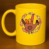Thanksgiving Turkey Sign Language I Love You 11oz C Handle Ceramic Mug