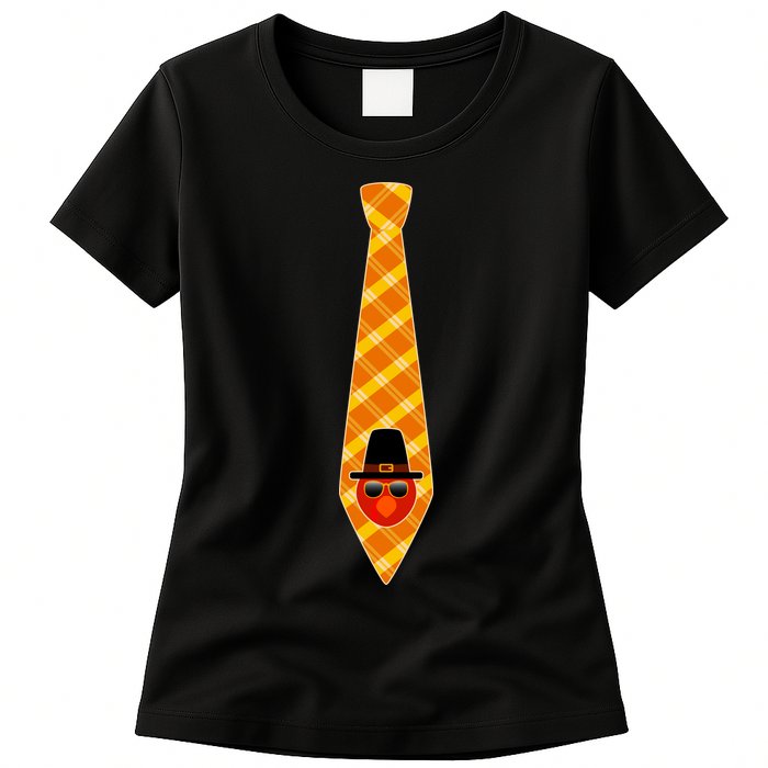 Thanksgiving Turkey Tie Womens T-Shirt