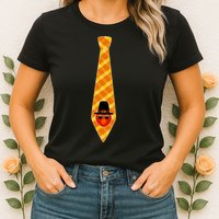 Thanksgiving Turkey Tie Womens T-Shirt