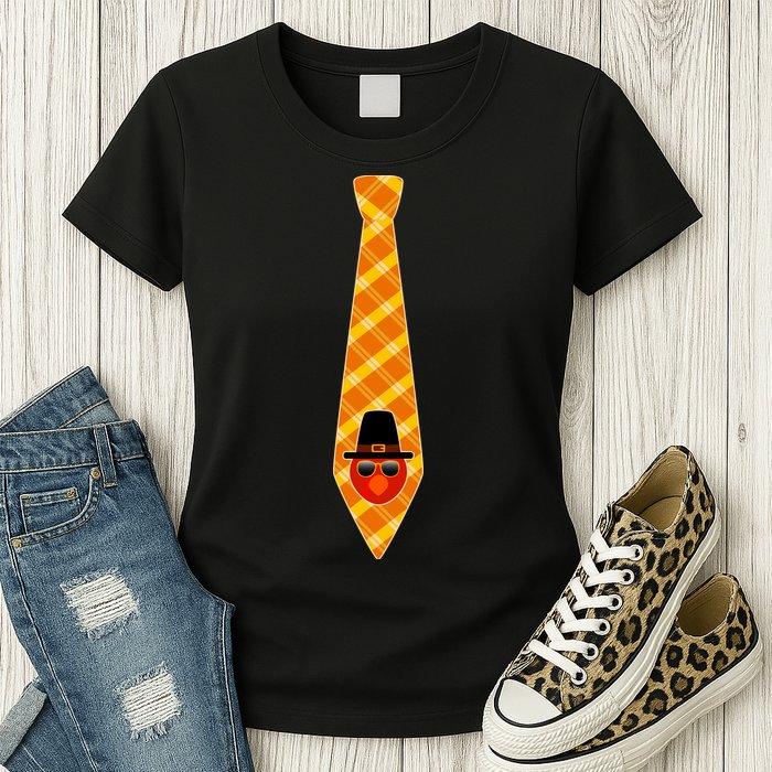 Thanksgiving Turkey Tie Womens T-Shirt
