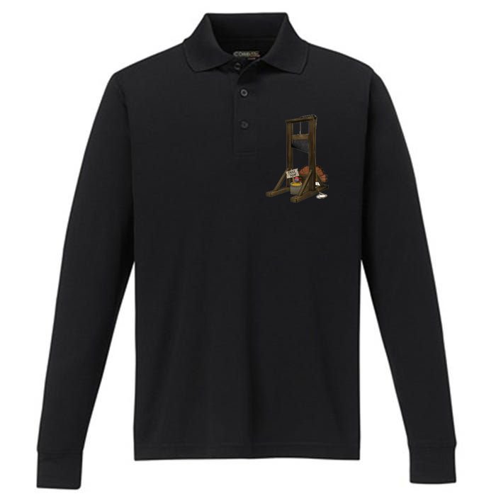 Thanksgiving Turkey Tricked Free Feed Funny Performance Long Sleeve Polo