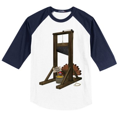 Thanksgiving Turkey Tricked Free Feed Funny Baseball Sleeve Shirt