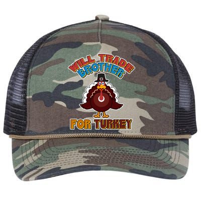 Thanksgiving Will Trade Brother For Turkey Retro Rope Trucker Hat Cap