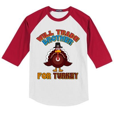 Thanksgiving Will Trade Brother For Turkey Kids Colorblock Raglan Jersey