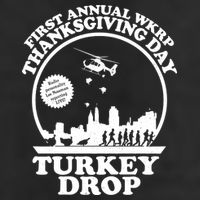 Thanksgiving WKRP Turkey Drop 7 Panel Mesh Trucker Snapback Hat