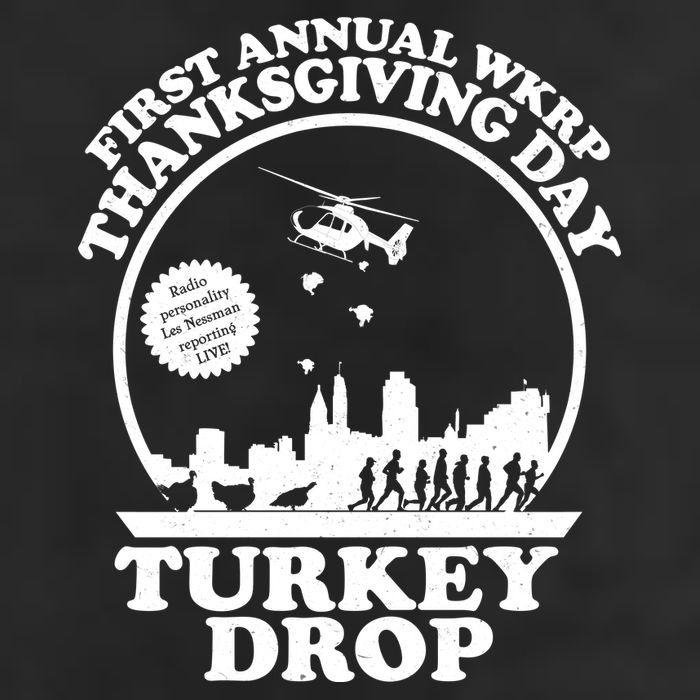 Thanksgiving WKRP Turkey Drop 7 Panel Mesh Trucker Snapback Hat
