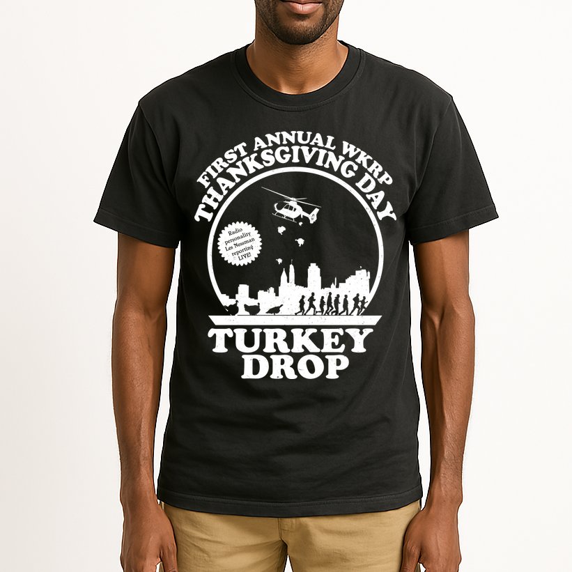 Thanksgiving WKRP Turkey Drop Tall T-Shirt