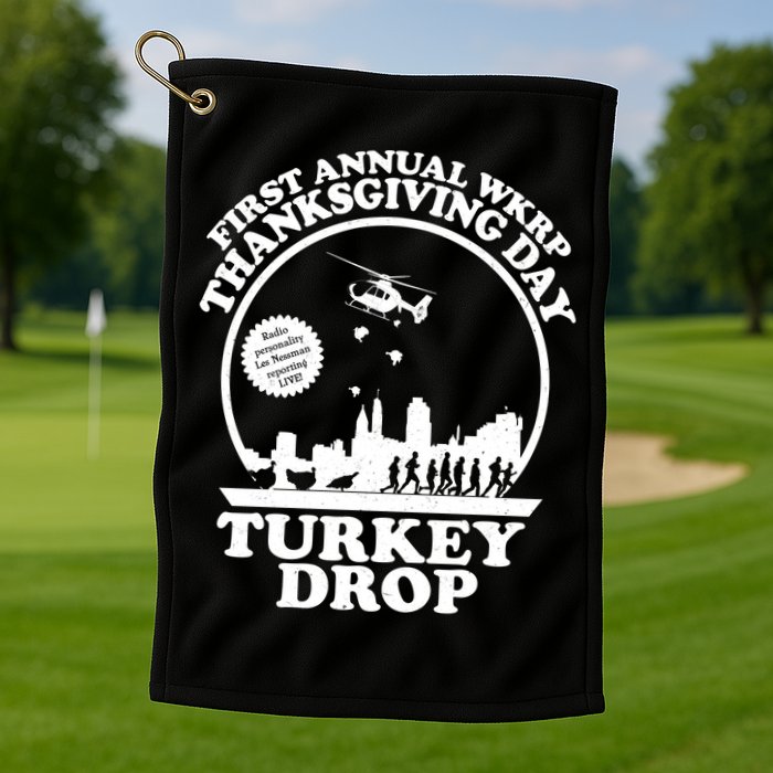 Thanksgiving WKRP Turkey Drop Golf Towel