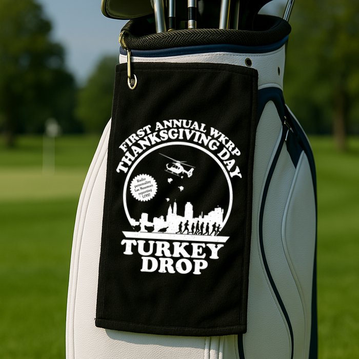 Thanksgiving WKRP Turkey Drop Golf Towel