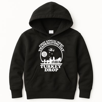 Thanksgiving WKRP Turkey Drop Kids Hoodie