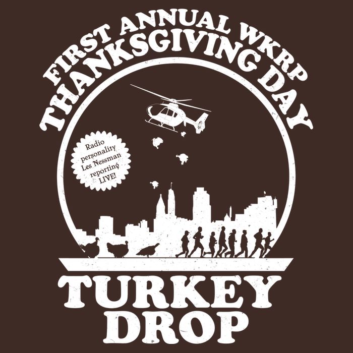 Thanksgiving WKRP Turkey Drop Performance Shirt