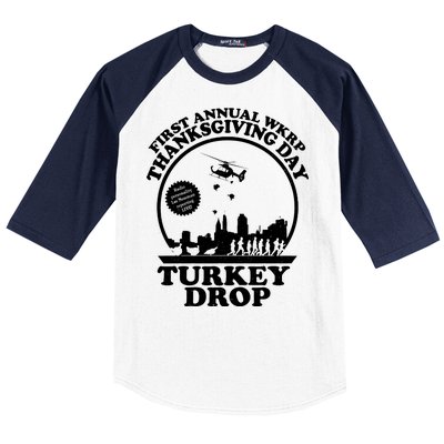 Thanksgiving WKRP Turkey Drop Baseball Sleeve Shirt