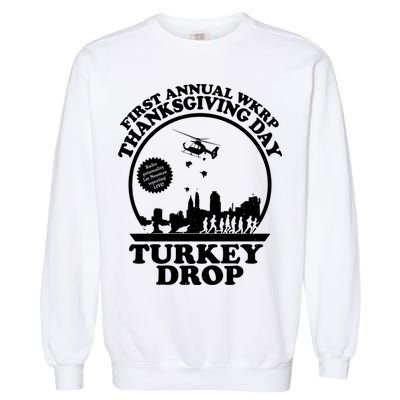 Thanksgiving WKRP Turkey Drop Garment-Dyed Sweatshirt