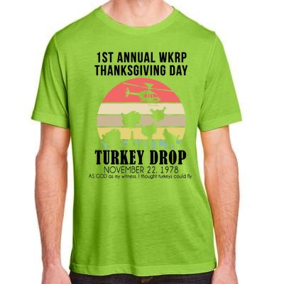 Thanksgiving WKRP Turkey's Drop Adult ChromaSoft Performance T-Shirt