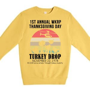 Thanksgiving WKRP Turkey's Drop Premium Crewneck Sweatshirt