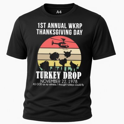 Thanksgiving WKRP Turkey's Drop Performance Shirt