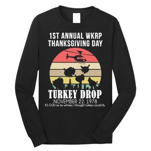 Thanksgiving WKRP Turkey's Drop Long Sleeve Shirt