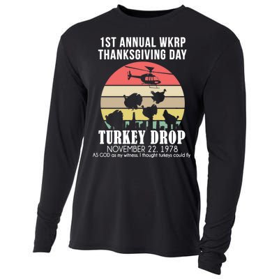 Thanksgiving WKRP Turkey's Drop Cooling Performance Long Sleeve Crew