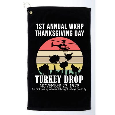 Thanksgiving WKRP Turkey's Drop Golf Towel