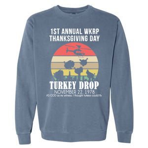 Thanksgiving WKRP Turkey's Drop Garment-Dyed Sweatshirt