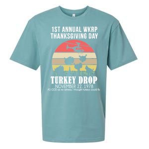 Thanksgiving WKRP Turkey's Drop Sueded Cloud Jersey T-Shirt