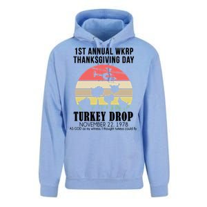 Thanksgiving WKRP Turkey's Drop Unisex Surf Hoodie