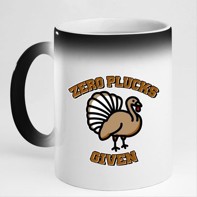 Thanksgiving Zero Plucks Given Turkey 11oz Black Color Changing Mug