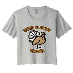 Thanksgiving Zero Plucks Given Turkey Women's Crop Top Tee