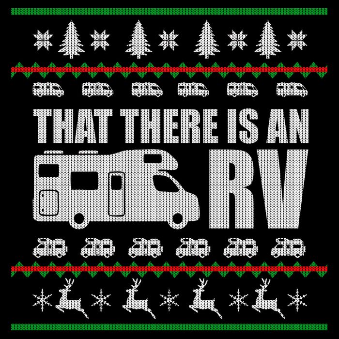That There Is An RV Ugly Christmas Flexfit Unipanel Trucker Cap