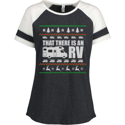 That There Is An RV Ugly Christmas Enza Ladies Jersey Colorblock Tee